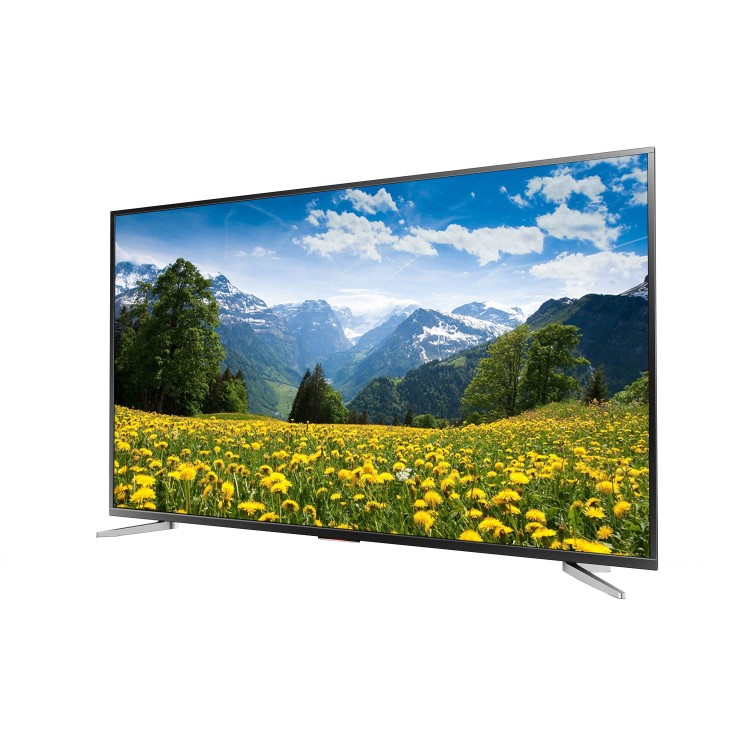 electriQ 75" 4K Ultra HD LED Android Smart TV with Freeview HD - Silver