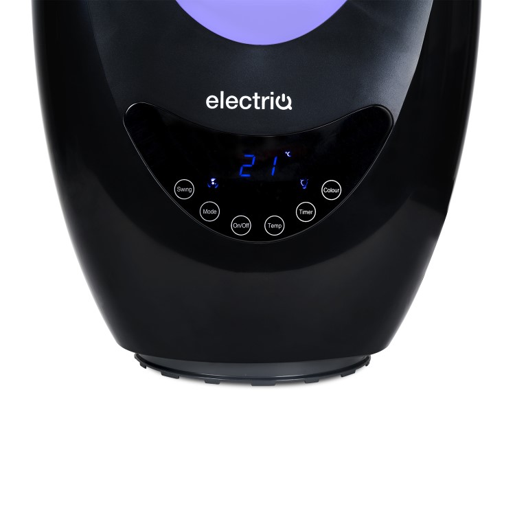 electriQ 2000W Bladeless Hot + Cold Fan Heater with Mood Light - Black