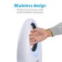 electriQ 24 Inch Smart Quiet Bladeless Tower Fan and Heater with Mood Light - White