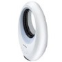 electriQ 24 Inch Smart Quiet Bladeless Tower Fan and Heater with Mood Light - White