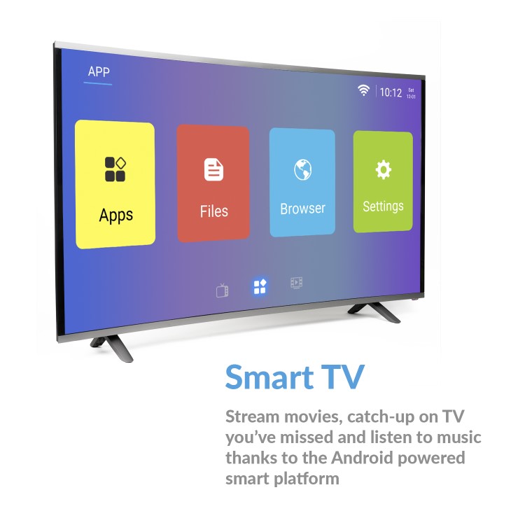 electriQ 65" Curved 4K Ultra HD Android Smart HDR LED TV with Freeview HD