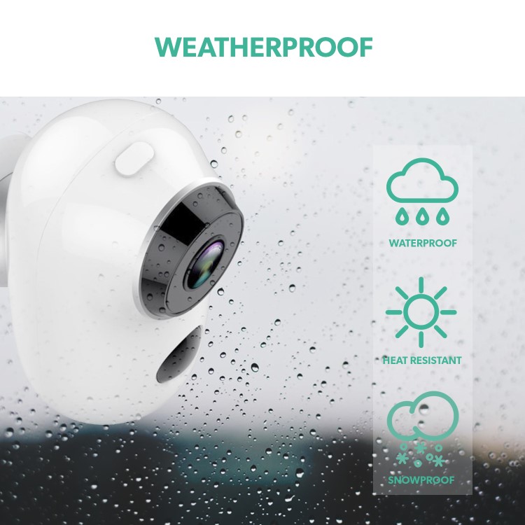 electriQ Full 1080p HD Outdoor Wireless Battery Camera with Mount