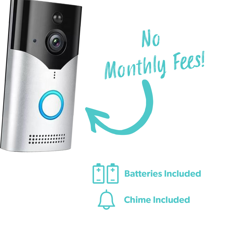 electriQ 720p HD Wireless Video Doorbell Camera Gen 1 with Intercom & Chime - Silver