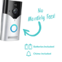 electriQ 720p HD Wireless Video Doorbell Camera Gen 1 with Intercom & Chime - Silver