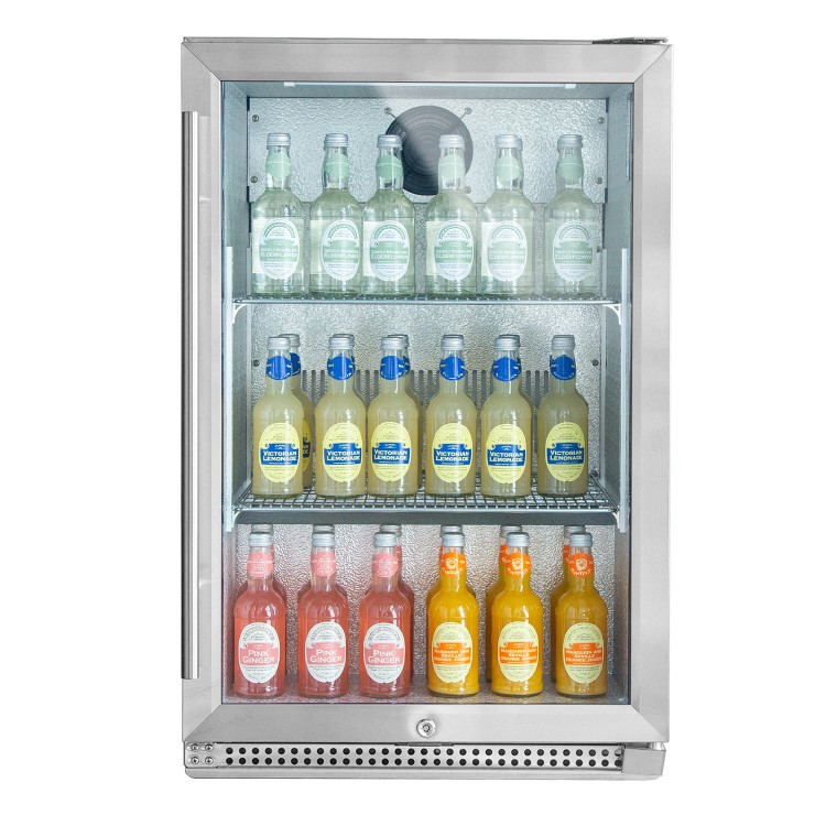 electriQ 118 Litre Single Door Commercial Outdoor Use Drinks Cooler - Stainless Steel