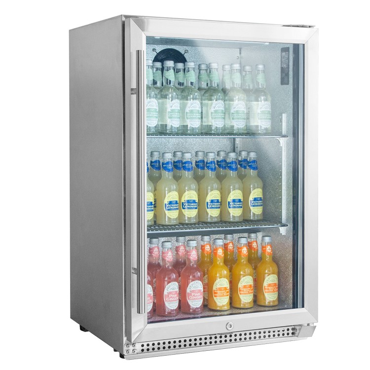 electriQ Single Door Outdoor Bottle Cooler - 118 Ltr Stainless Steel
