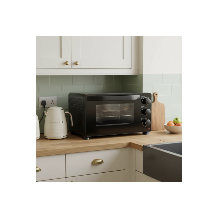 electriQ 23L Mini Oven with Air Fryer Function - Black