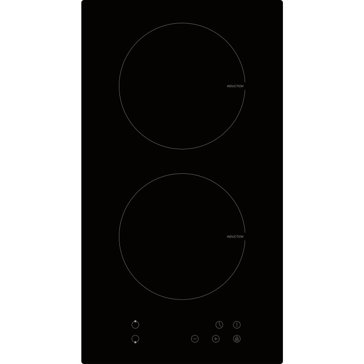 GRADE A1 - electriQ 30cm Domino Two Zone Induction Hob Black - Plug in and go ! 