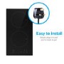 GRADE A1 - electriQ 30cm Domino Two Zone Induction Hob Black - Plug in and go ! 