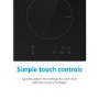 GRADE A1 - electriQ 30cm Domino Two Zone Induction Hob Black - Plug in and go ! 