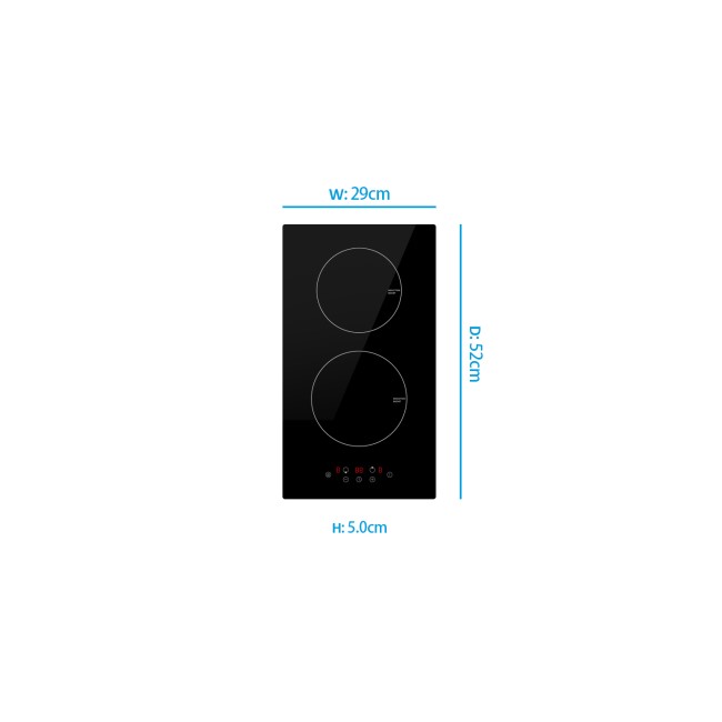 electriQ 30cm 2 Zone Domino Induction Hob Plug In and Go electriQ