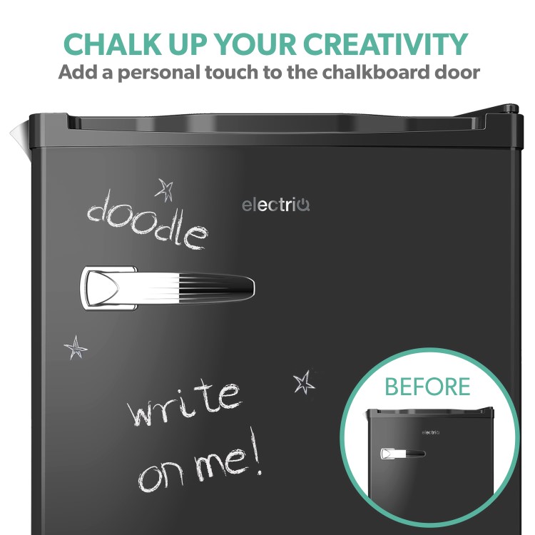Refurbished electriQ eiQ30TTFFBLK 30 Litre Table Top Drinks Fridge with Convertible Freezer Black