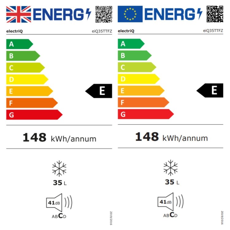 electriQ 35L Table Top Freezer - White