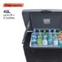electriQ 45 Litre Portable Electric Coolbox with Wheels - Black