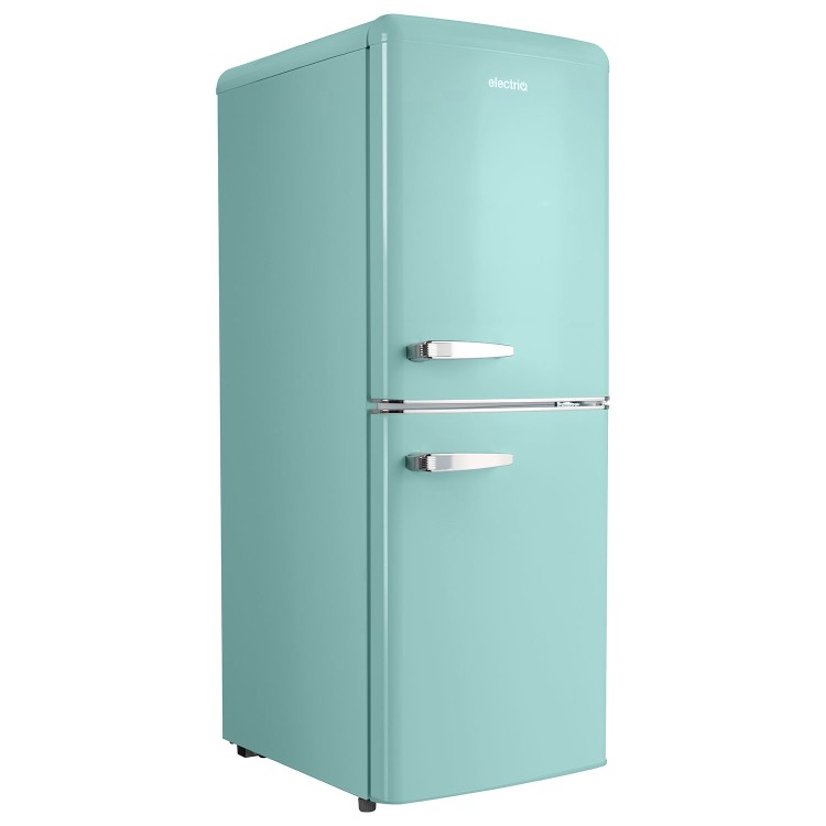 electriQ 153 Litre 60/40 Retro Freestanding Fridge Freezer - Blue Total No Frost