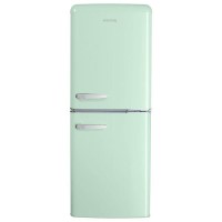 electriQ 153 Litre 60/40 Retro Freestanding Fridge Freezer - Mint Green Total No Frost