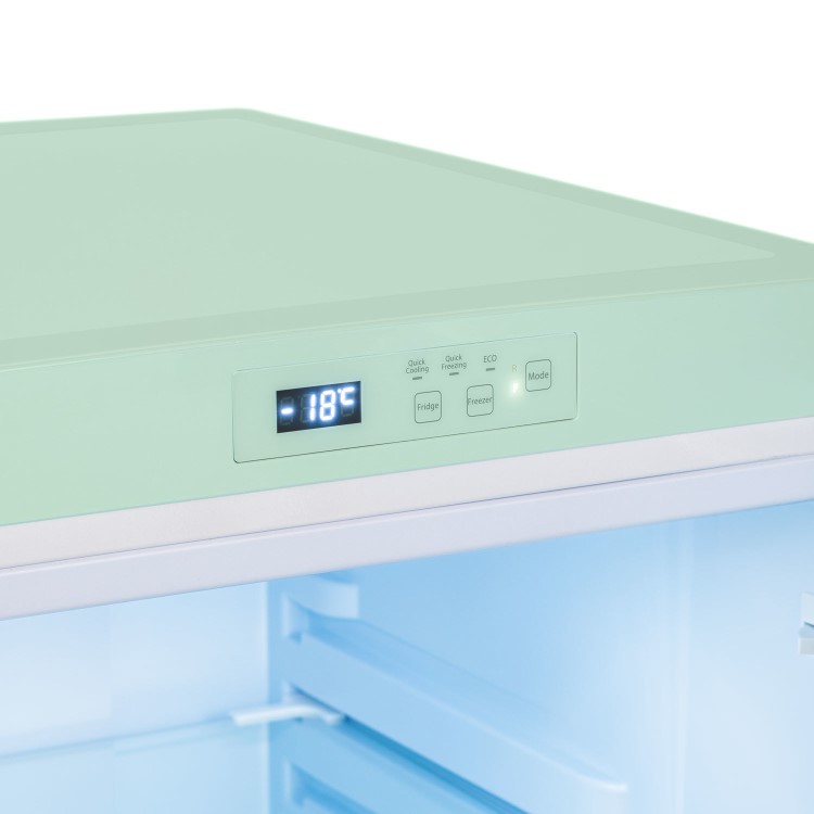 electriQ 153 Litre 60/40 Retro Freestanding Fridge Freezer - Mint Green Total No Frost