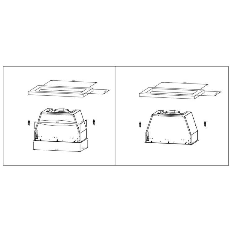 electriQ 52cm Canopy Cooker Hood - Black