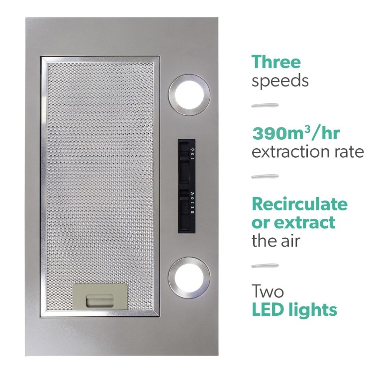 electriQ 52cm Canopy Cooker Hood - Silver