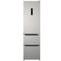 Refurbished electriQ eiQ54MDFFINOX Freestanding 282 Litre Frost Free Fridge Freezer Stainless Steel