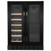 Refurbished electriQ eiQ60DDWINEBG Dual Zone Wine and Drinks Cooler Black Glass