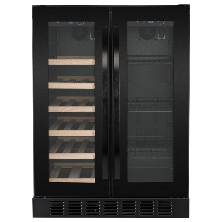 electriQ Dual Zone Wine and Drinks Cooler - Black Glass