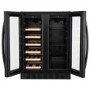 Refurbished electriQ eiQ60DDWINEBG Dual Zone Wine and Drinks Cooler Black Glass