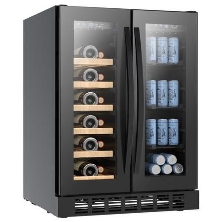 electriQ Dual Zone Wine and Drinks Cooler Black Glass electriQ