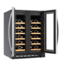 electriQ 34 Bottle Capacity Dual Zone Wine Cooler - Stainless Steel