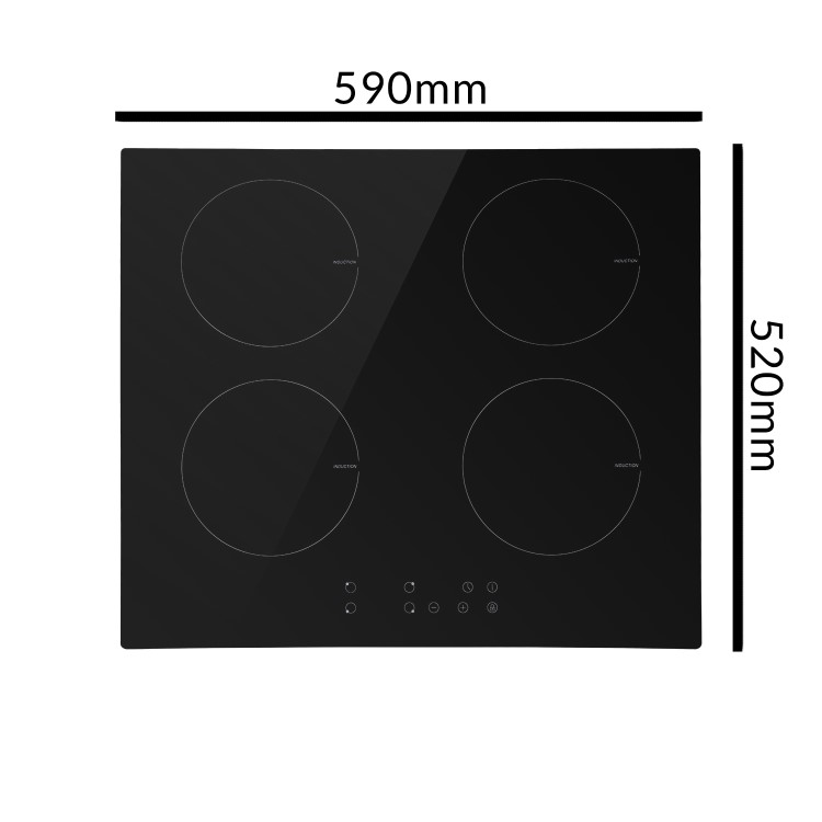 GRADE A1 - electriQ 60cm 4 Zone Induction Touch Control Hob