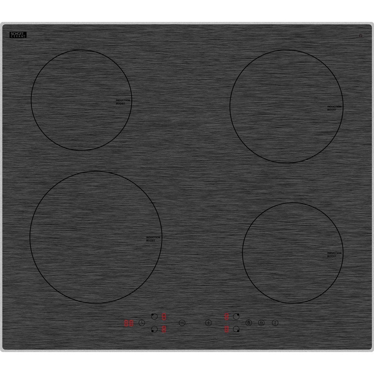 Refurbished electriQ eiQ60INDTPREM 60cm 4 Zone Plug In Induction Hob Grey Painted