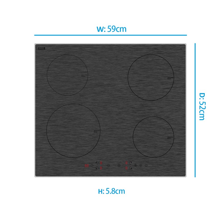 Refurbished electriQ eiQ60INDTPREM 60cm 4 Zone Plug In Induction Hob Grey Painted