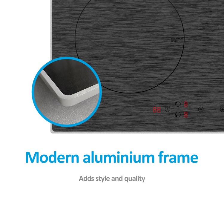 Refurbished electriQ eiQ60INDTPREM 60cm 4 Zone Plug In Induction Hob Grey Painted