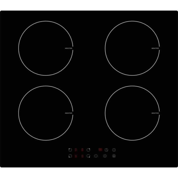 GRADE A1 - electriQ 60cm 4 Zone 13amp Touch Control Induction Hob - Plug in and go !  