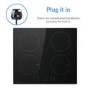GRADE A1 - electriQ 60cm 4 Zone 13amp Touch Control Induction Hob - Plug in and go !  