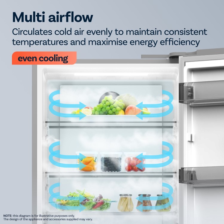 electriQ 401 Litre 60/40 Freestanding Fridge Freezer – Stainless Steel