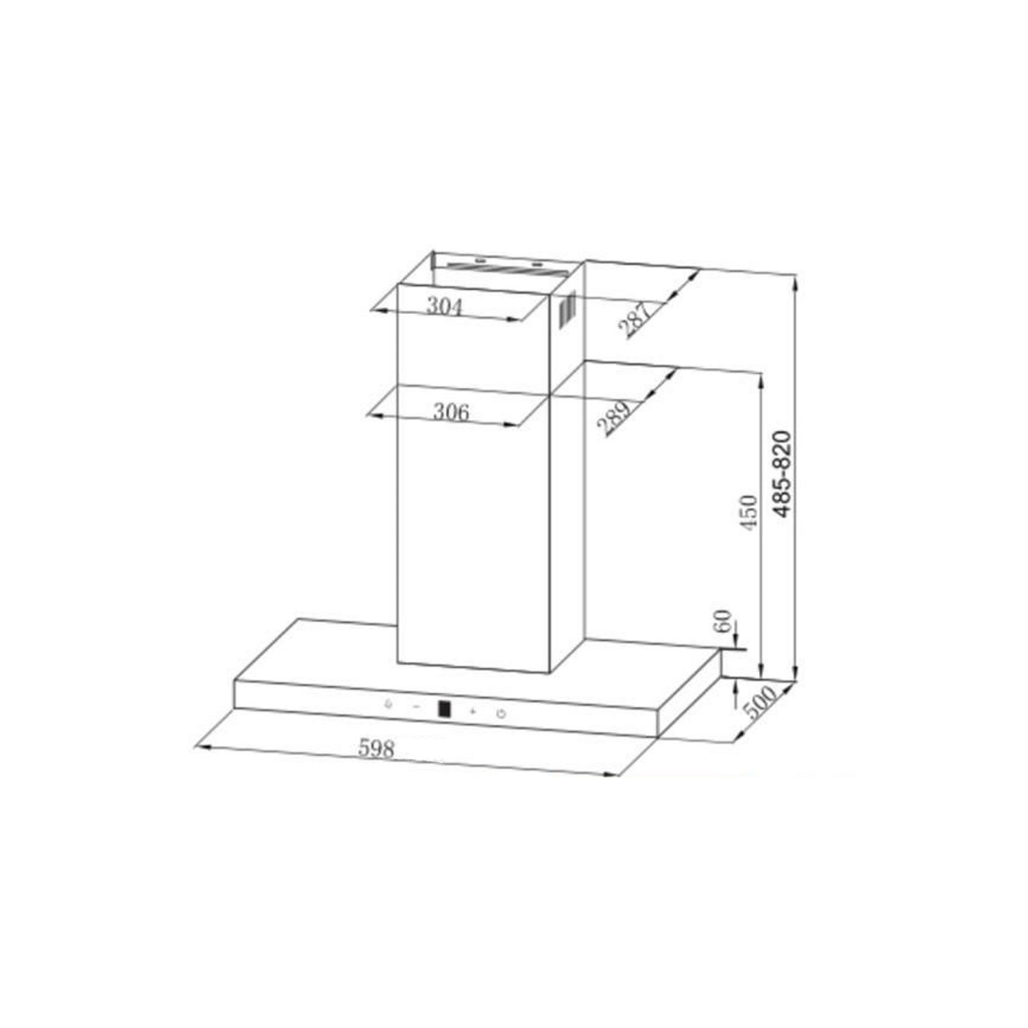 electriQ 60cm Slimline Touch Control Cooker Hood Stainless Steel