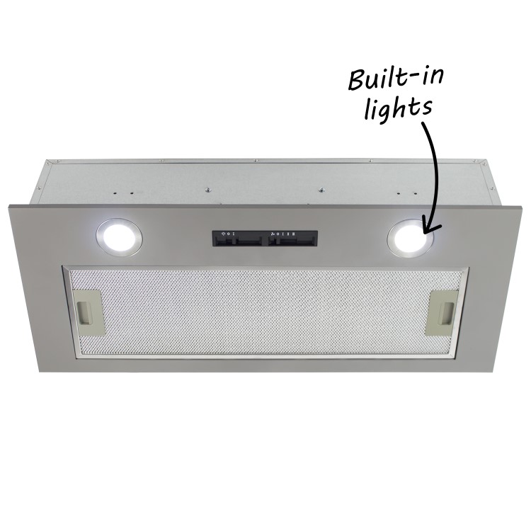 GRADE A1 - electriQ 70cm Canopy Cooker Hood Kitchen Extractor Fan in Silver - 5 Year warranty