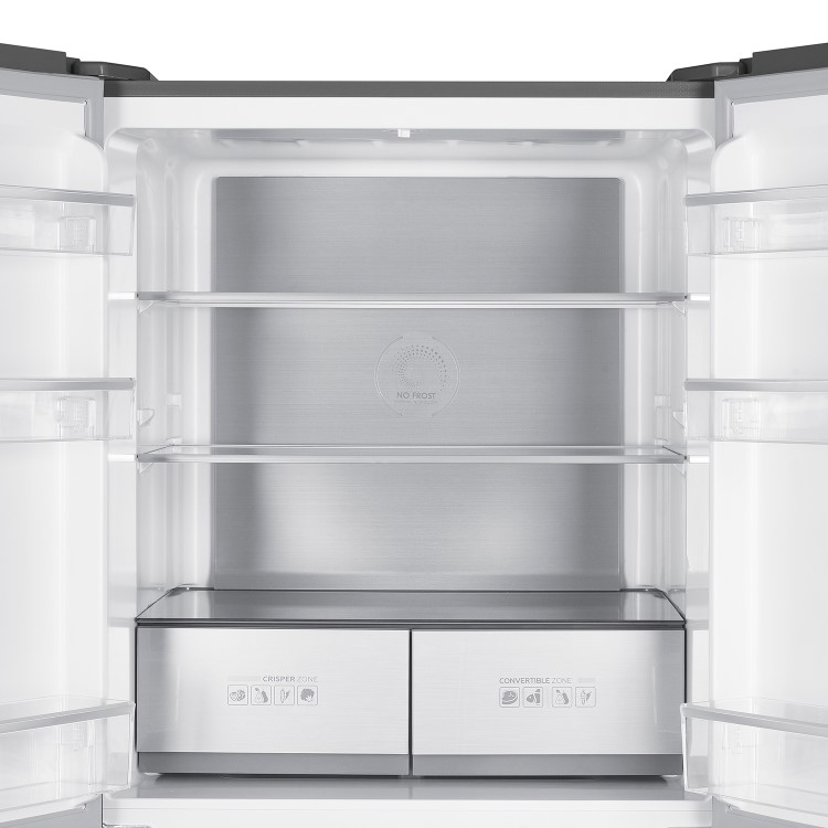 Refurbished electriQ eiQ804DFF 466 Litre American Fridge Freezer Stainless Steel