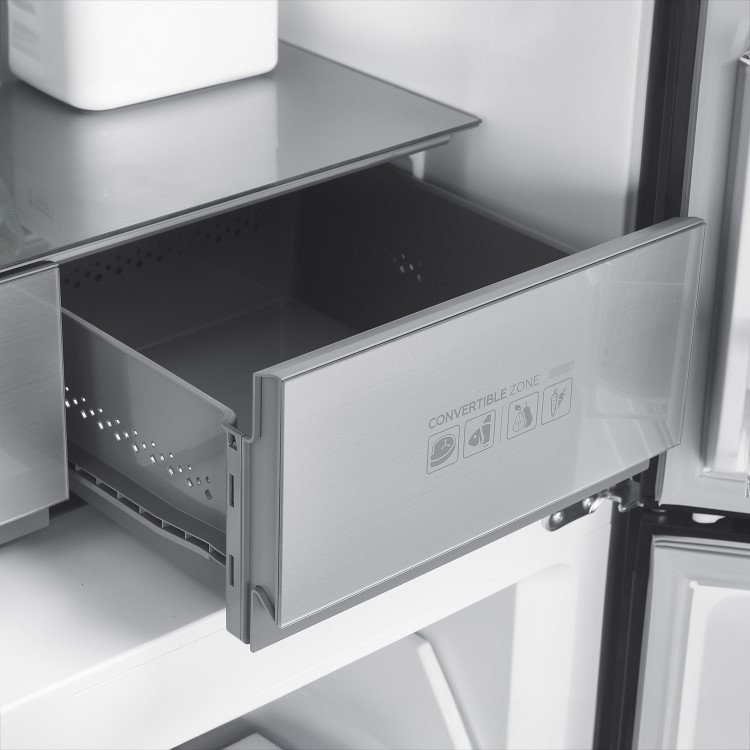 Refurbished electriQ eiQ804DFF 466 Litre American Fridge Freezer Stainless Steel