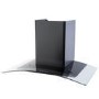 electriQ 75cm Curved Glass Chimney Cooker Hood - Black