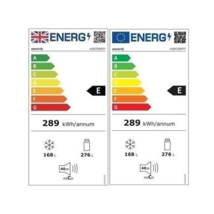 electriQ 444 Litre Side-By-Side American Fridge Freezer with Water Dispenser