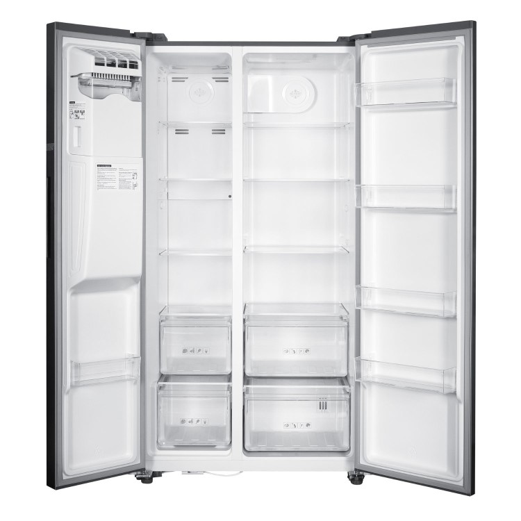 electriQ 513 Litre Side-by-Side American Fridge Freezer – Stainless Steel