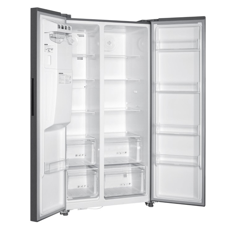 electriQ 513 Litre Side-by-Side American Fridge Freezer – Stainless Steel