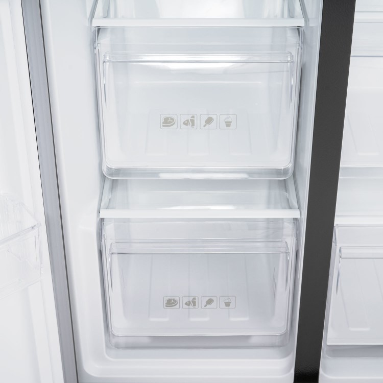 electriQ 513 Litre Side-by-Side American Fridge Freezer – Stainless Steel