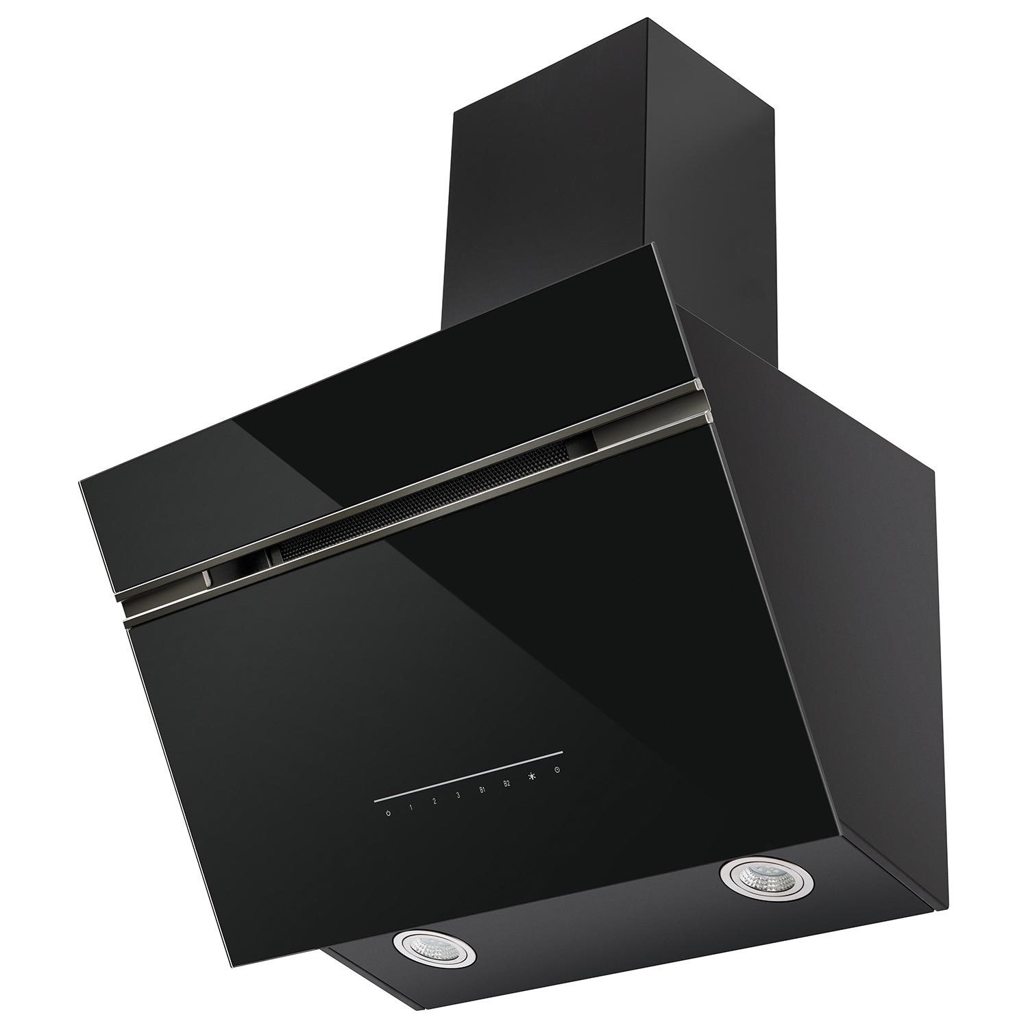 electriQ 60cm Super Silent Angled Cooker Hood Black electriQ