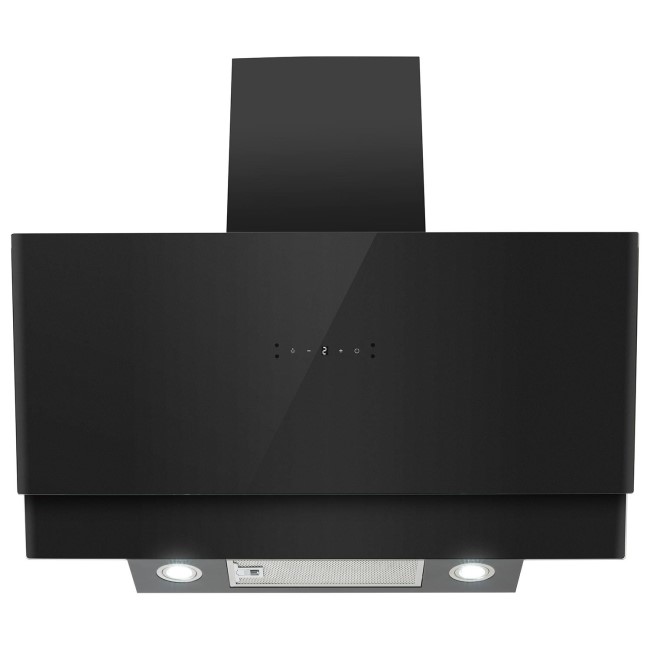 electriQ 90cm Angled Cooker Hood with Touch & Gesture Control Black