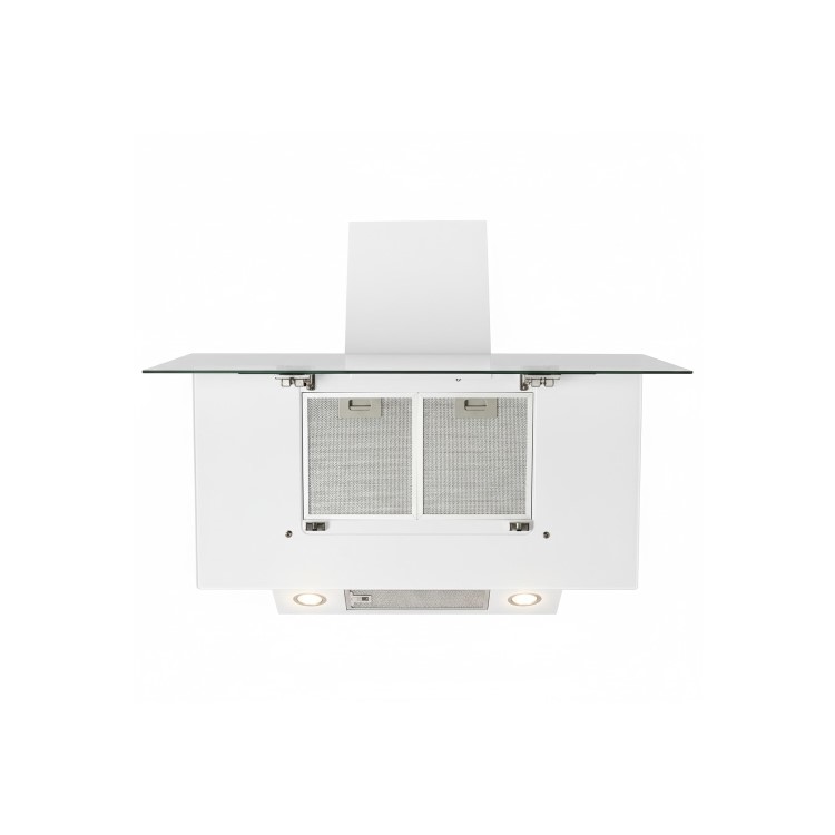 electriQ 90cm Touch & Gesture Control Angled Chimney Cooker Hood - White