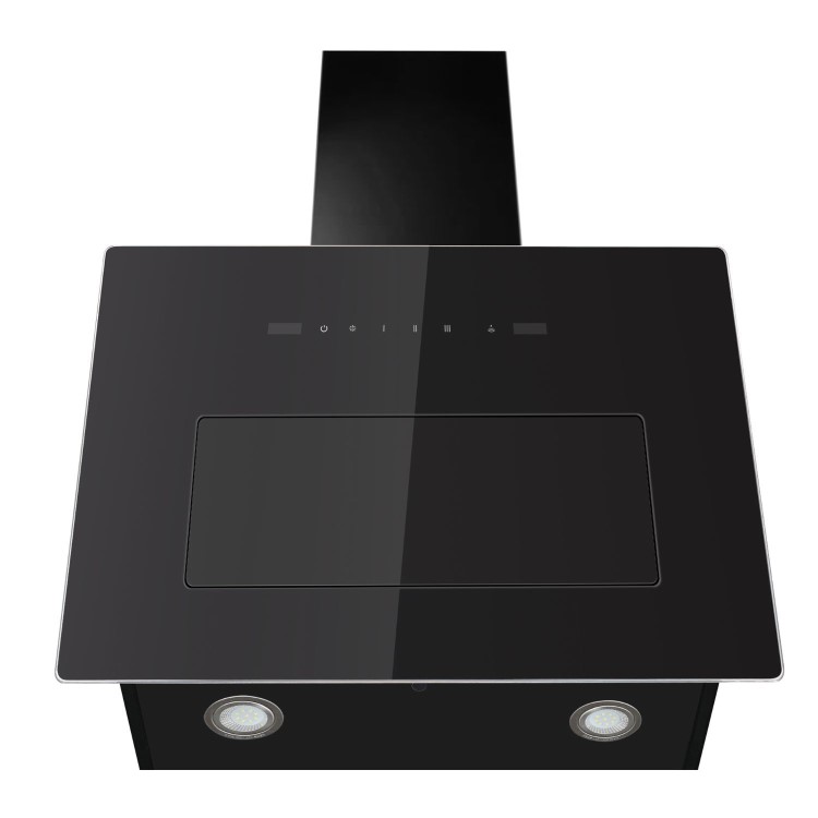 electriQ 60cm Angled Chimney Cooker Hood - Black