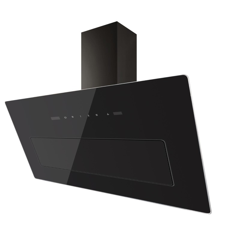 electriQ 90cm Angled Chimney Cooker Hood - Black